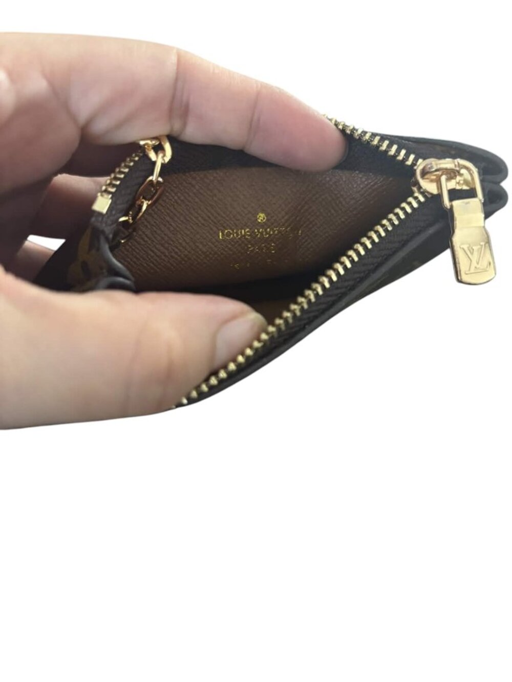LOUIS VUITTON Monogram Key Pouch Zip Wallet Cles - AUTHENTIC - Picture 3 of 4